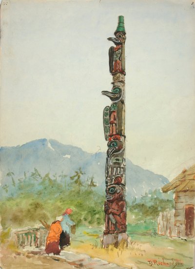 Der Raben-Totempfahl, ca. 1880-1914 von Theodore J. Richardson