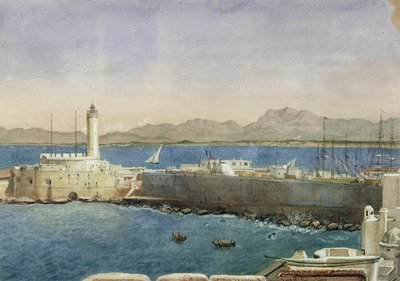 Der Hafen und die Mole von Algier, um 1830 von Theodore Leblanc