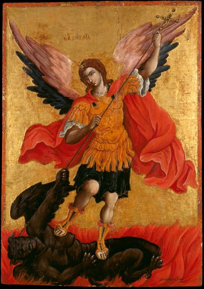Der Erzengel Michael, zweite Hälfte des 17. Jahrhunderts von Theodore Poulakis