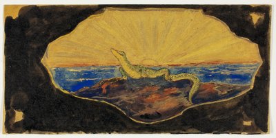 Unbetitelte Zeichnung für Rahmenkartusche (Salamander) von Theodore Roussel