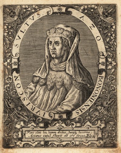 Azo von Bologna, tätig 1150–1230, italienischer Jurist von Theodore de Bry