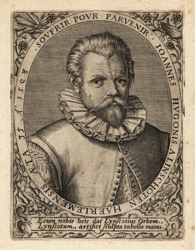 Jan Huyghen van Linschoten, niederländischer protestantischer Kaufmann von Theodore de Bry