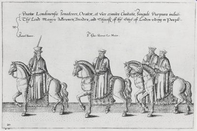 Lord Mayor und Aldermen im Trauerzug von Sir Philip Sidney auf dem Weg zur St. Pauls Kathedrale, 1587 von Theodore de Bry