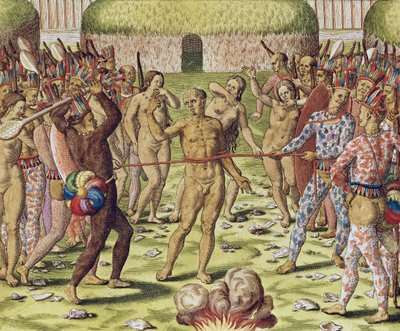 Die Hinrichtung eines Feindes durch die Topinambous-Indianer, 1562 von Theodore de Bry