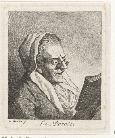 Lesende alte Frau mit Kneifer von Theodorus de Roode