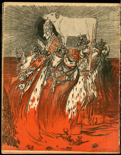 Die Butterplatte, Nummer 47, Satirisch in Farben von Théophile Alexandre Steinlen