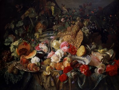 Stillleben mit Rosen und Früchten. von Theude Gronland