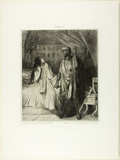 Hast du heute Abend gebetet, Desdemona?, Platte zwölf aus Othello von Théodore Chassériau