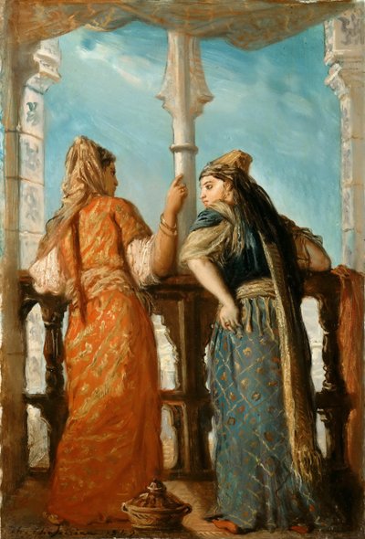 Jüdische Frauen auf dem Balkon, Algier, 1849 von Théodore Chassériau