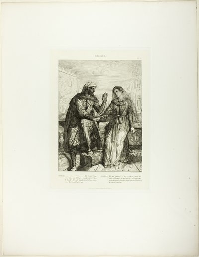 Sie dankte mir, Platte 2 (Akt 1, Szene 3), aus Othello von Théodore Chassériau
