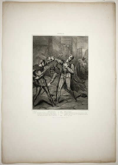 Schurke, du stirbst, Platte zehn aus Othello von Théodore Chassériau