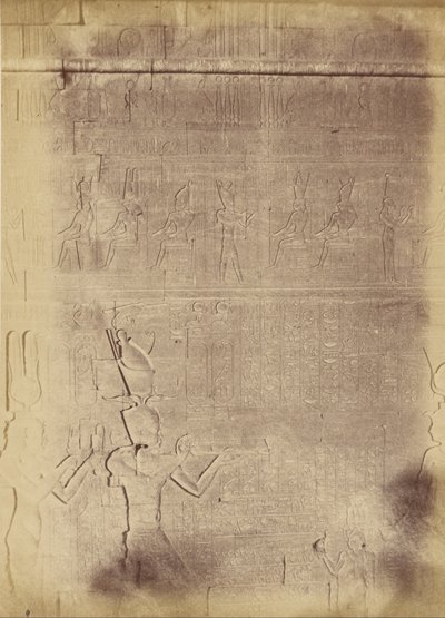 Nahaufnahme von Hieroglypheninschriften (wahrscheinlich vom Tempel von Edfu) von Théodule Devéria