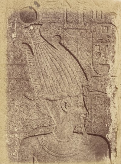 Nahaufnahme einer Skulptur (Profil eines Kopfes), Karnak von Théodule Devéria