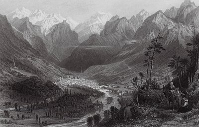 Cauterets, in den Pyrenäen von Thomas (after) Allom