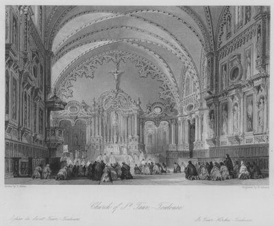 Kirche St. Taur, Toulouse (Gravur) von Thomas (after) Allom