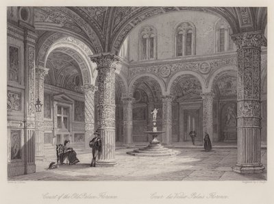 Hof des Alten Palastes, Florenz (Gravur) von Thomas (after) Allom