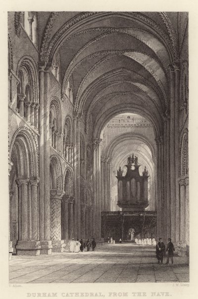 Durham Kathedrale, vom Kirchenschiff (Gravur) von Thomas (after) Allom