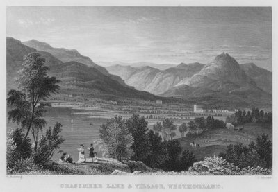 Grassmere See und Dorf, Westmorland von Thomas (after) Allom