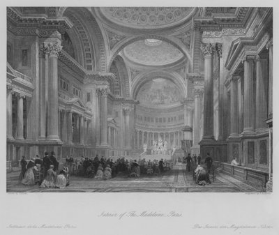 Innenraum der Madeleine, Paris (Stich) von Thomas (after) Allom