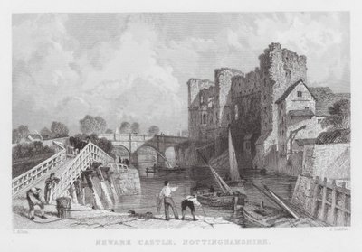 Newark Castle, Nottinghamshire (Gravur) von Thomas (after) Allom
