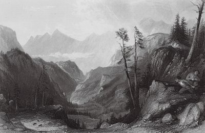 Der Col de Tortes, Jagd auf den Izoid (Gravur) von Thomas (after) Allom
