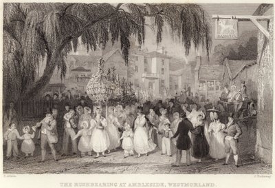Das Rushbearing in Ambleside, Westmorland (Gravur) von Thomas (after) Allom