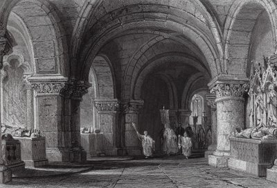 Gräber der Könige in der Krypta von St. Denis von Thomas (after) Allom