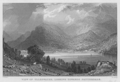 Blick auf Ulleswater, in Richtung Patterdale (Stich) von Thomas (after) Allom