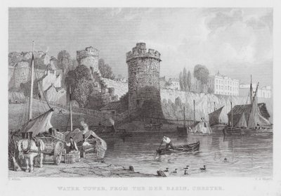 Wasserturm, vom Dee-Becken, Chester von Thomas (after) Allom