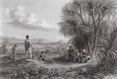 Australien: Lager eines Entdeckers von Thomas (after) Baines