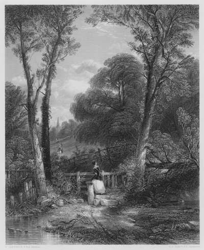 Der Weg zur Kirche, aus dem Bild in der Vernon Gallery (Stich) von Thomas (after) Creswick