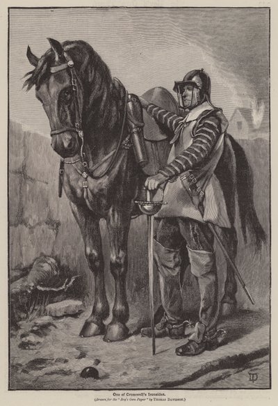 Einer von Cromwells Ironsides von Thomas (after) Davidson