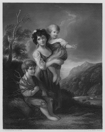 Kinder aus dem Cottage, aus dem Bild in der Vernon Gallery (Gravur) von Thomas (after) Gainsborough