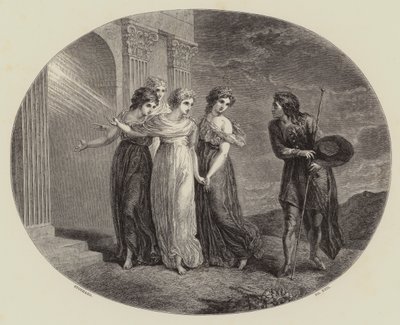 Die Einladung, aus dem "Pilgerreise" von Thomas (after) Stothard