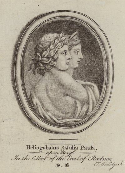 Heliogabalus, römischer Kaiser, und Kaiserin Julia Paula (Stich) von Thomas (after) Worlidge
