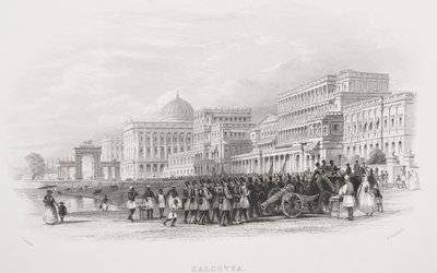 Kalkutta, die Esplanade, graviert von E. Radclyffe, aus 