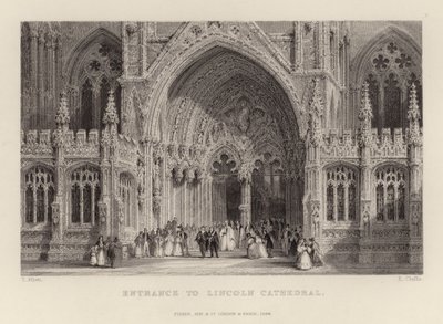 Eingang zur Kathedrale von Lincoln von Thomas Allom