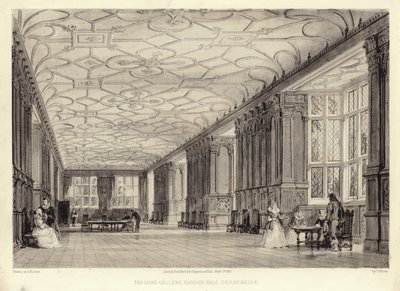 Die lange Galerie, Haddon Hall, Derbyshire von Thomas Allom