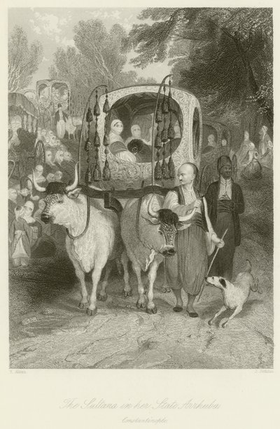 Die Sultanin in ihrem Staatsarrhuba von Thomas Allom