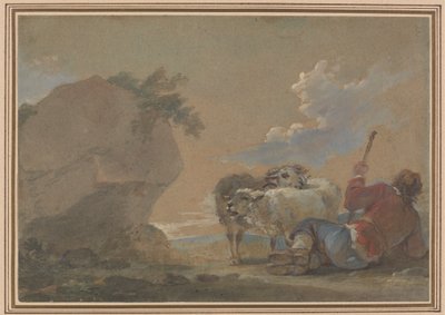 Landschaft mit Schäfer und Schafen von Thomas Barker