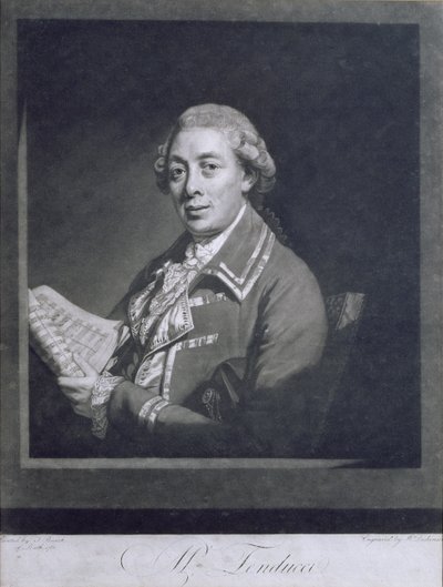 Porträt von Giusto Ferdinando Tenducci (c.1735-90), italienischer Kastrat, graviert von William Dickinson, 1782 von Thomas Beach
