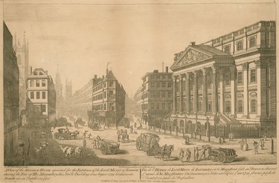Ansicht des Mansion House, Residenz des Lord Mayor von London von Thomas Bowles