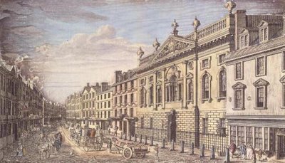 Ironmongers Hall und Fenchurch Street, Gravur, nach I. Donawell, ca. 1750 von Thomas Bowles