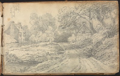 Album mit Landschafts- und Figurenstudien: Eine Straße bei Berkhampstead, Hertfordshire. 8. Sept. 1811 von Thomas Bradshaw
