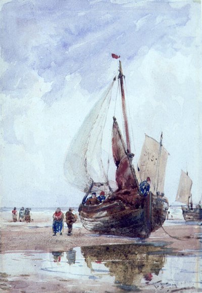 Ein gestrandeter Fischkutter von Thomas Bush Hardy