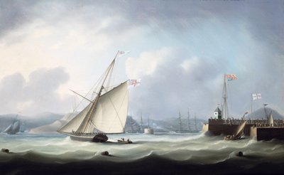 Die Ankunft von George IV. im Hafen von Leith, 1822 von Thomas Buttersworth