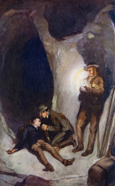Illustration für Eine Reise zum Mittelpunkt der Erde von Jules Verne (Farblithografie) von Thomas Cantrell Dugdale