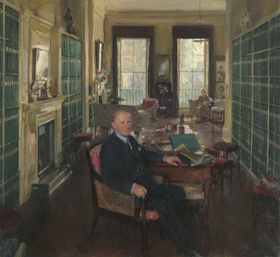 Sir Robert Witt in seiner Bibliothek am Portman Square 32 von Thomas Cantrell Dugdale