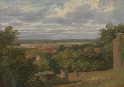 Greenwich Hospital vom Observatorium mit einem entfernten Blick auf London von Thomas Christopher Hofland