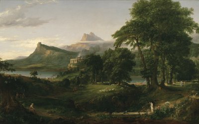 Der Lauf der Zeit: Der arkadische oder pastorale Zustand, ca. 1836 von Thomas Cole